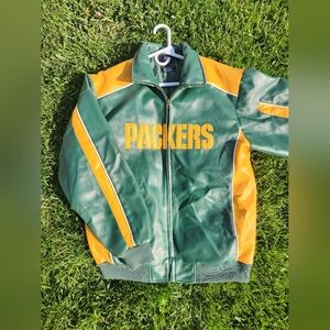Vintage NFL leather Packers bomber jacket size M